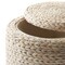 Casafield 17" Round Storage Ottoman with Lid, Handwoven Water Hyacinth Footstool for Living Room, Bedroom, Bathroom, Home Office